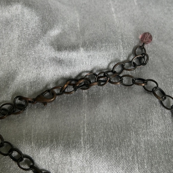 Vintage Chunky Teardrop Bead Boho Necklace Fairycore Necklace Primitive - Picture 3 of 4